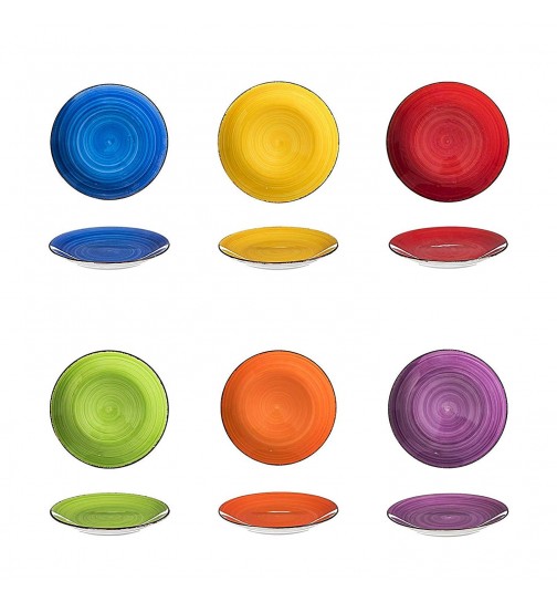 6 x Kuchenteller 19 cm bunt
